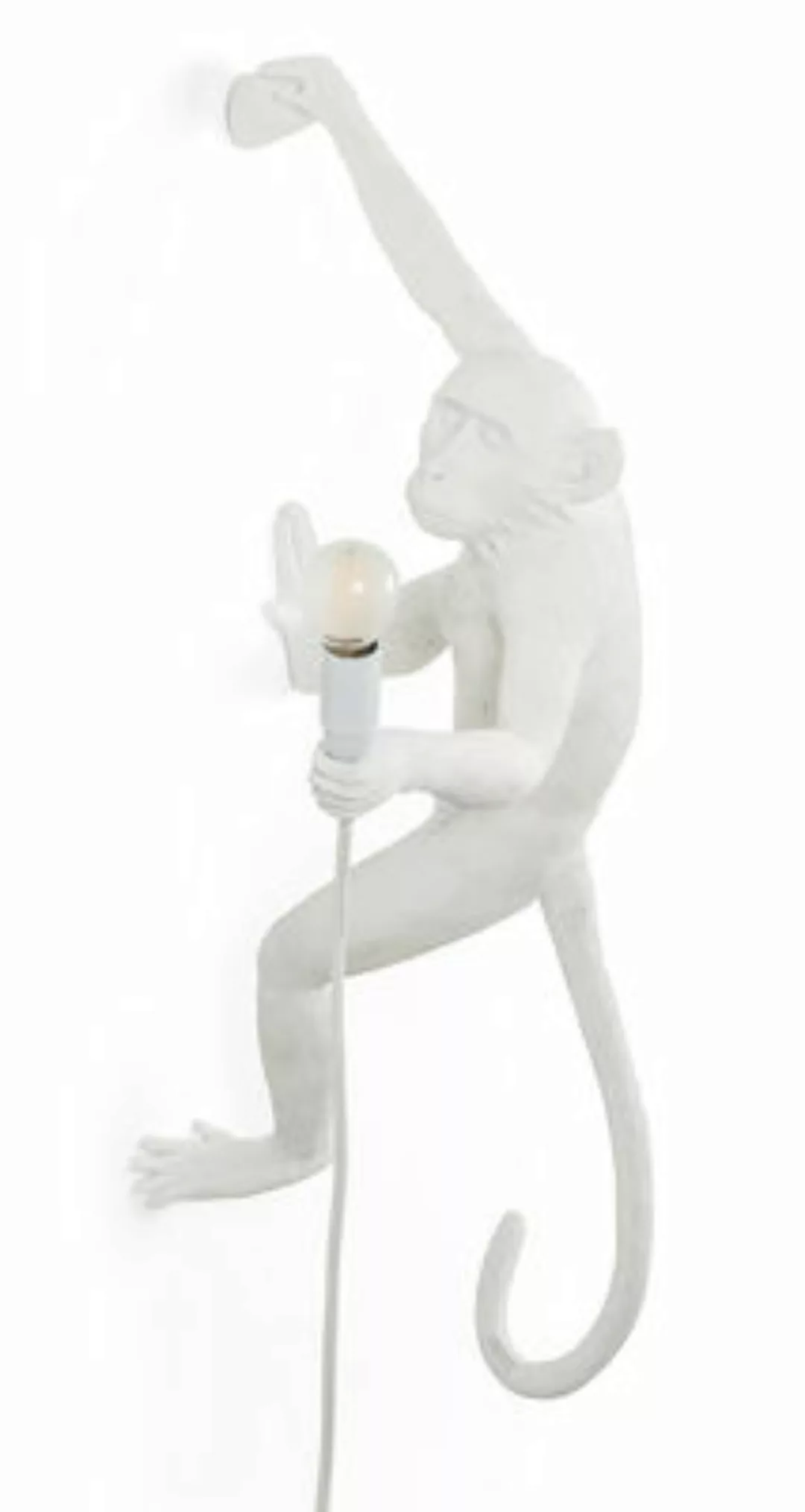 Wandleuchte mit Stromkabel Monkey Hanging plastikmaterial weiß / Indoor - H günstig online kaufen