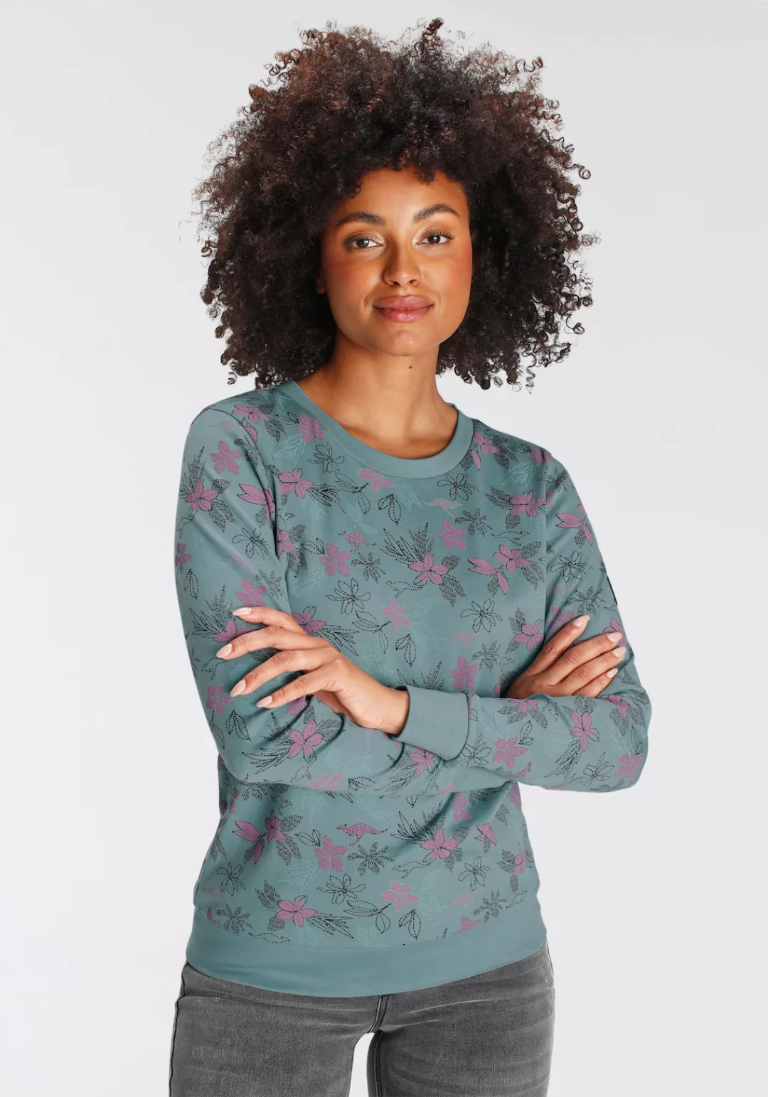 KangaROOS Sweatshirt mit Blumen-Print - NEUE FARBEN günstig online kaufen