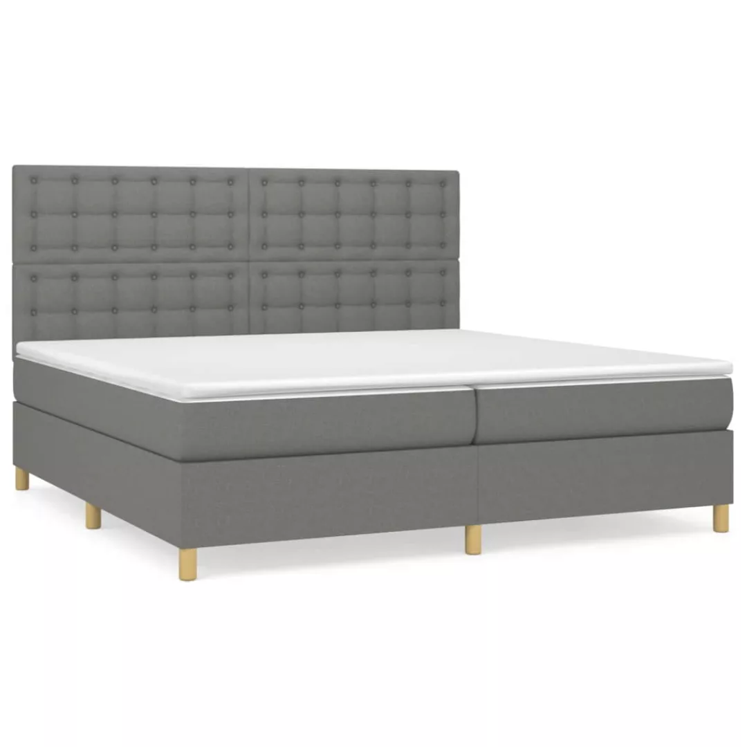 Vidaxl Boxspringbett Mit Matratze Dunkelgrau 200x200 Cm Stoff günstig online kaufen