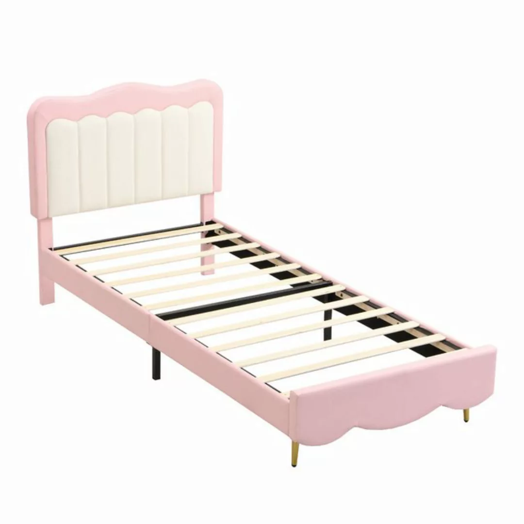 MODFU Polsterbett Doppelbett mit Lattenrost, Kunstleder süßes Mädchenbett ( günstig online kaufen