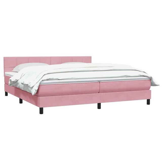 vidaXL Bett Boxspringbett mit Matratze Rosa 200x220 cm Samt günstig online kaufen