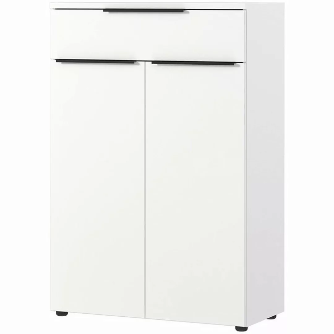 Lomadox Aktenschrank MEMPHIS-01 81cm breit, weiß mit Metallgriffen günstig online kaufen