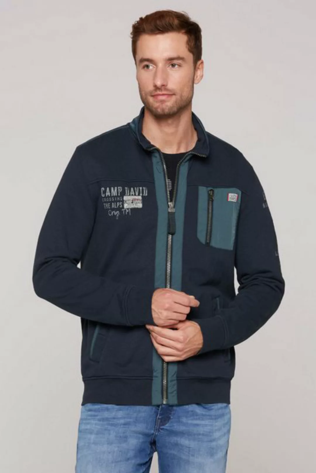 CAMP DAVID Sweatjacke mit Stehkragen günstig online kaufen