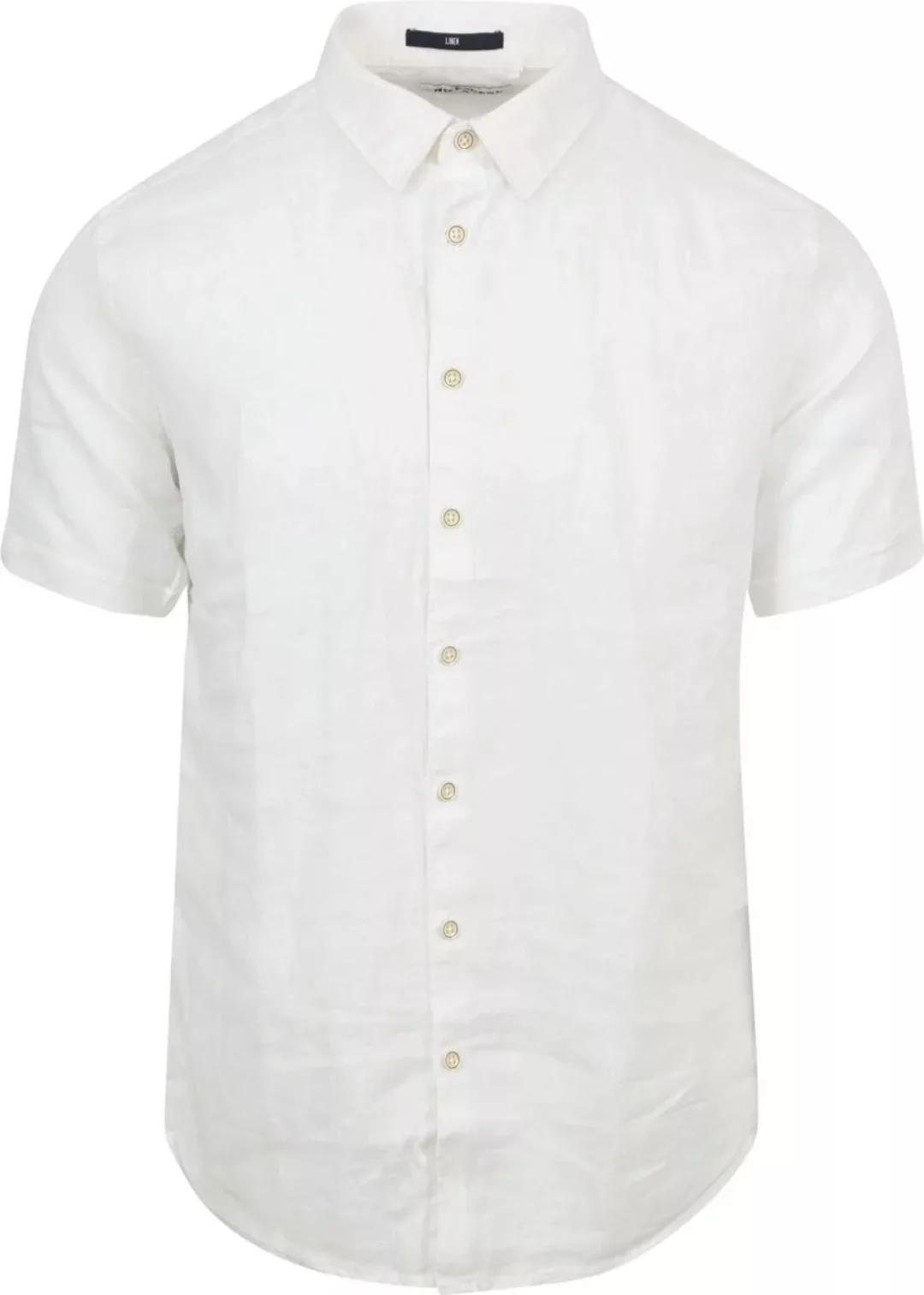 No Excess Short Sleeve Hemd Leinen Weiß - Größe L günstig online kaufen