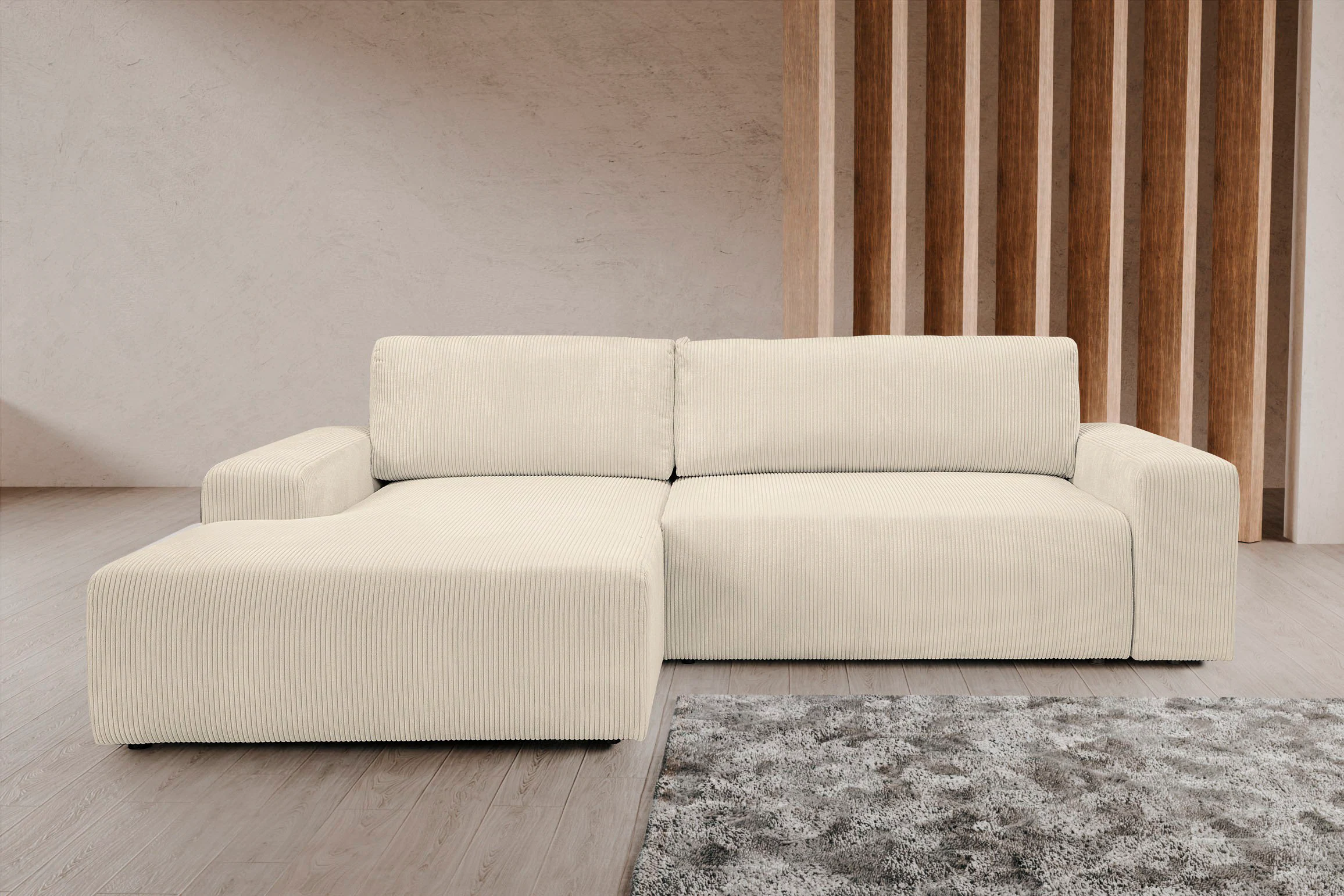 WERK2 Ecksofa "Hugo-L L-Form", Design Ecksofa in Cord mit Schlaffunktion & günstig online kaufen