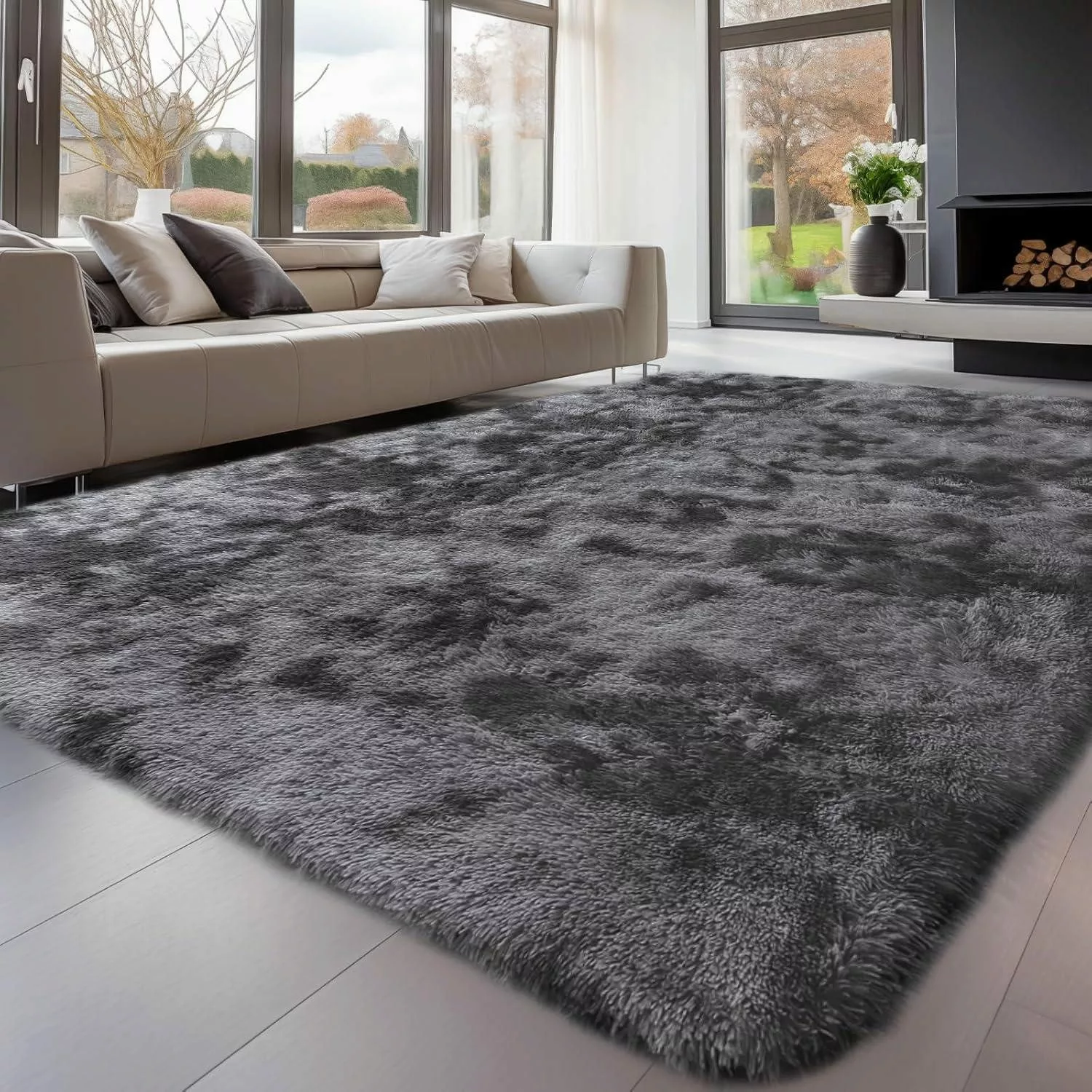 Sour Lemon Hochflor-Teppich Hochflor Teppich Grau günstig online kaufen
