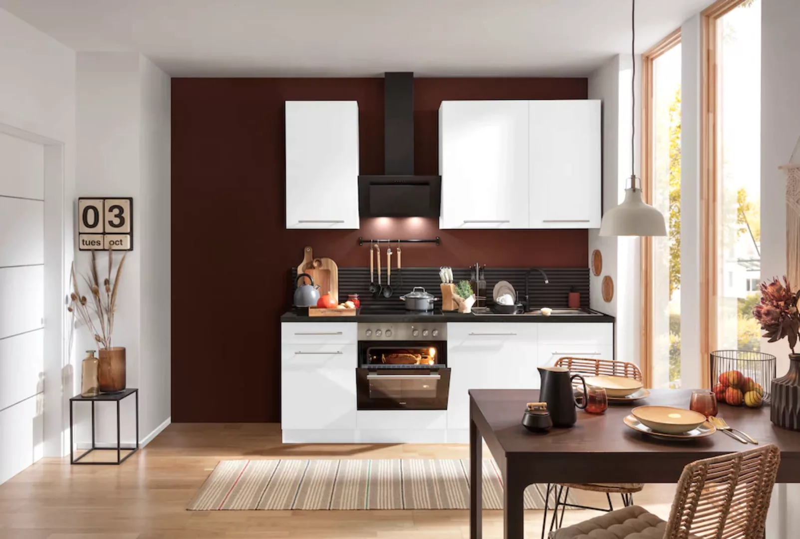 wiho Küchen Küchenzeile »Unna«, mit E-Geräten, Breite 220 cm günstig online kaufen