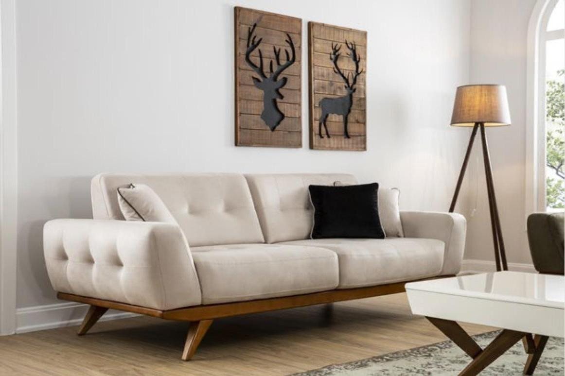 Xlmoebel Sofa Modernes Luxus-Beige-Sofa mit 2 Sitzplätzen im klassischen De günstig online kaufen