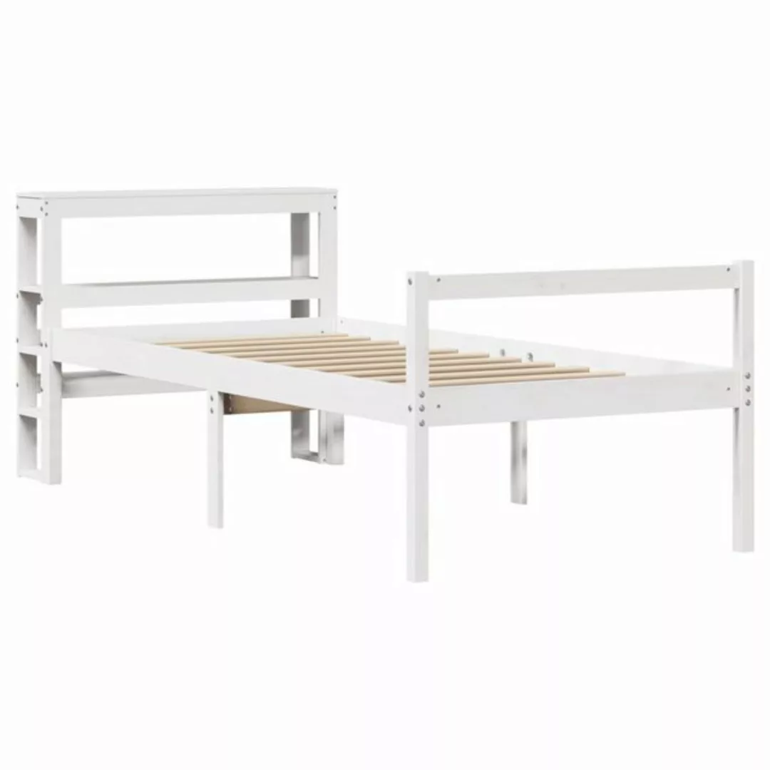 vidaXL Bett Seniorenbett mit Kopfteil Weiß 75x190 cm Massivholz Kiefer günstig online kaufen