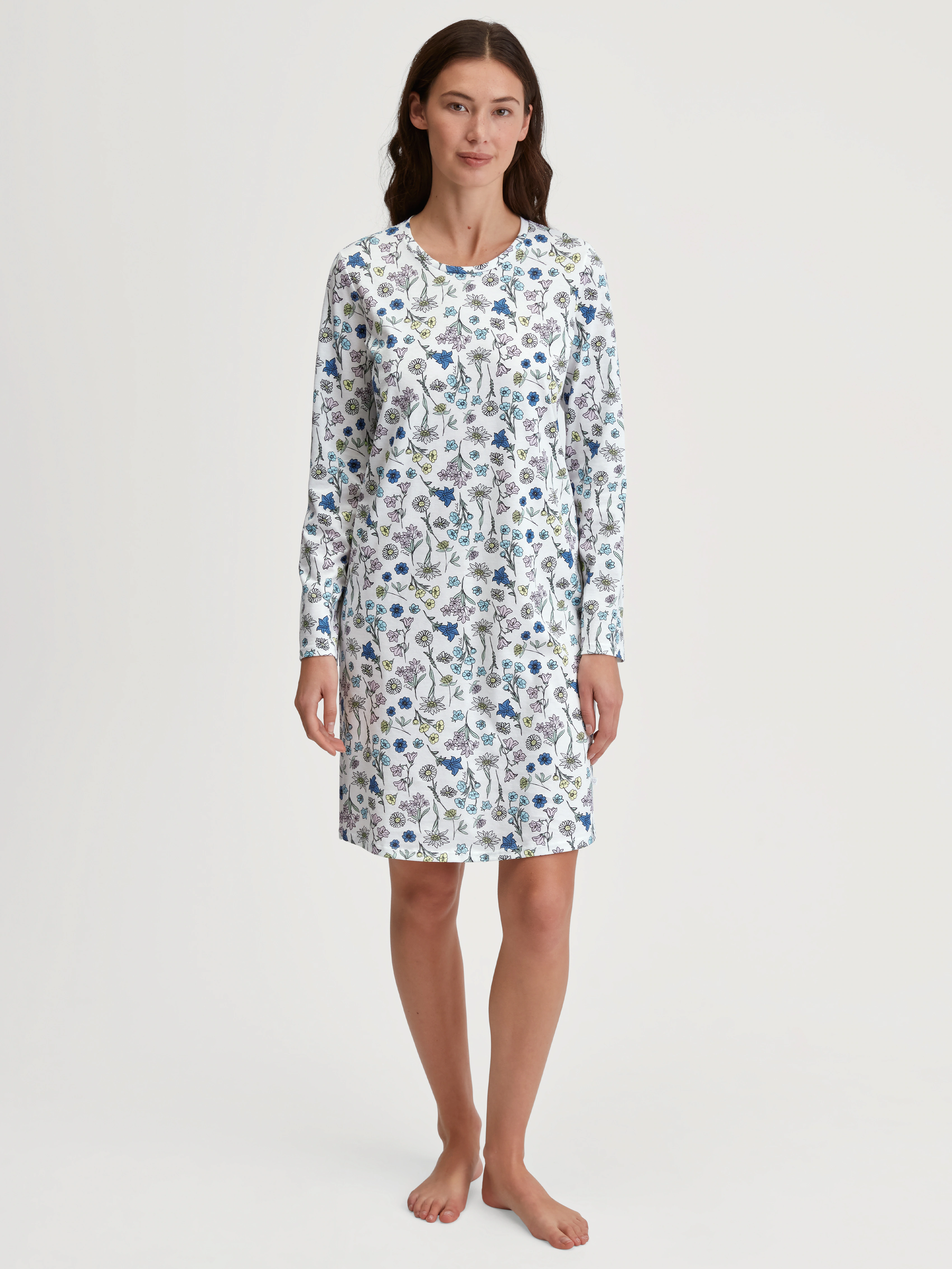CALIDA Nachthemd "Flower Nights", Allover-Print, Pure Cotton, Langarm, atmu günstig online kaufen