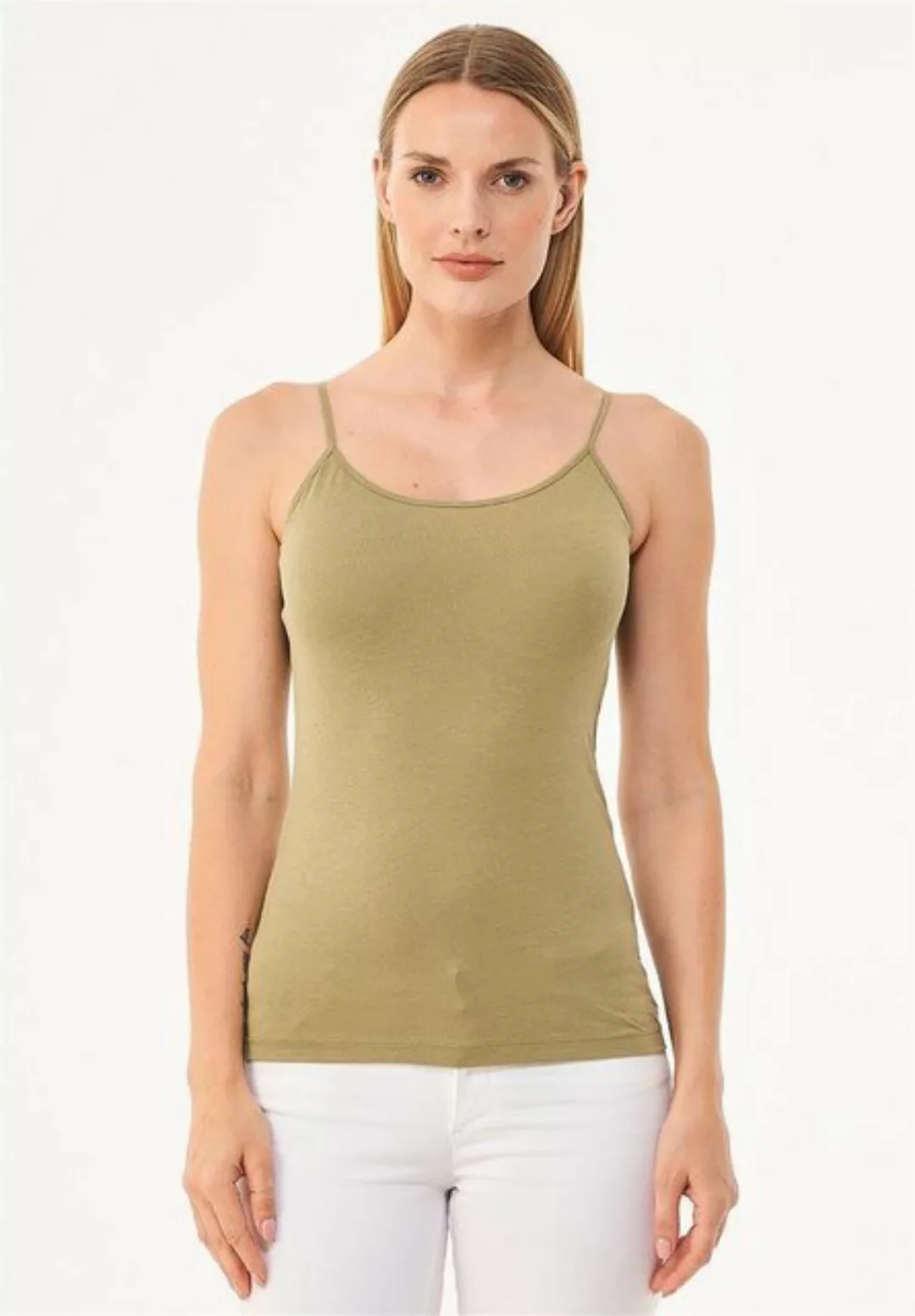 ORGANICATION 2-in-1-Top Women's Spaghetti Strap Top in Olive günstig online kaufen