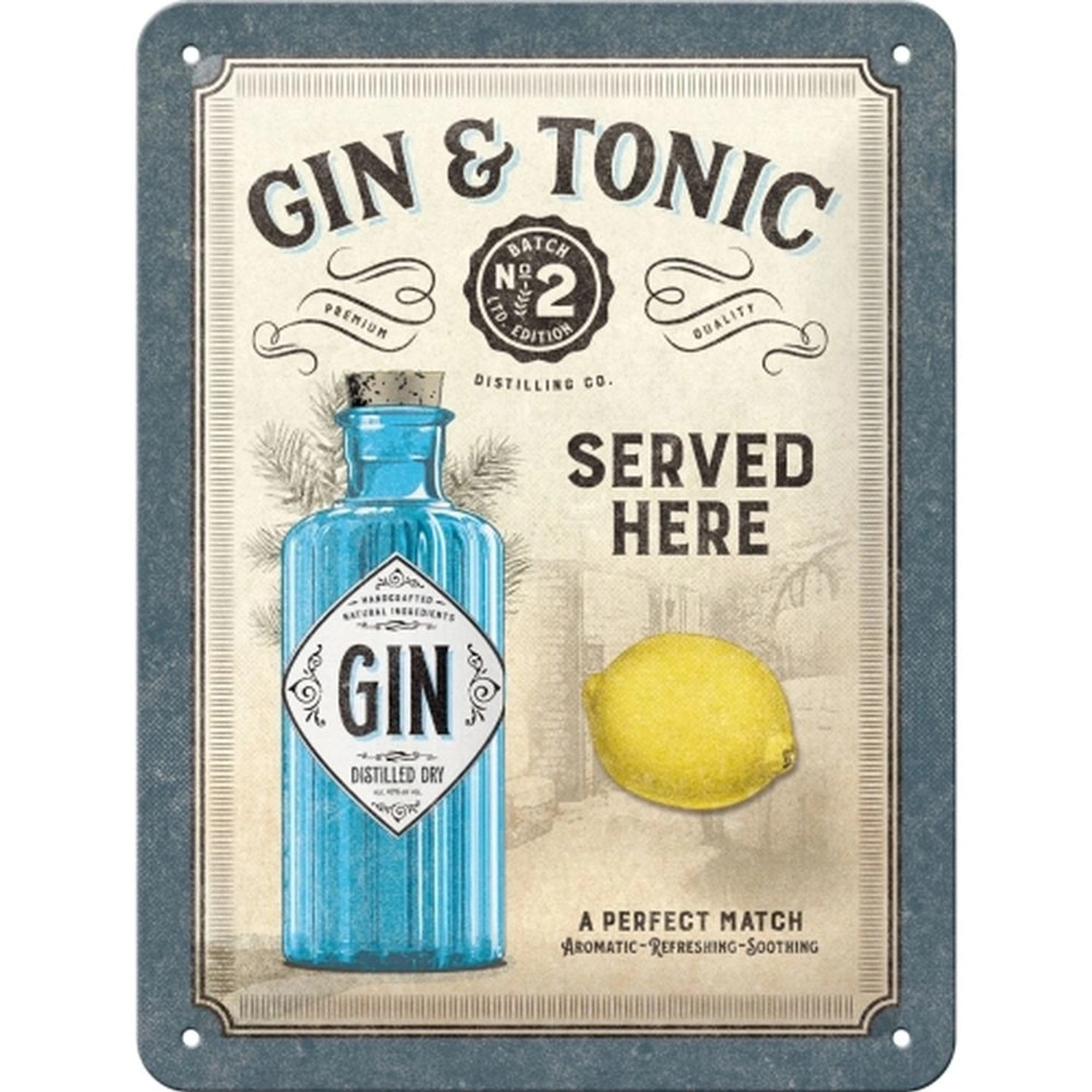 Nostalgic-Art Blechschild 15x20 cm - Open Bar - Gin & Tonic Served Here günstig online kaufen