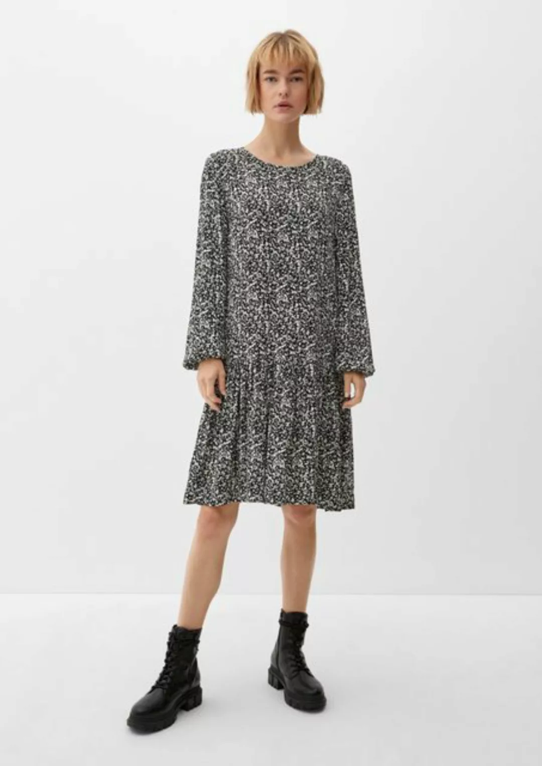 s.Oliver Minikleid Viskose-Kleid mit Volants Volants günstig online kaufen
