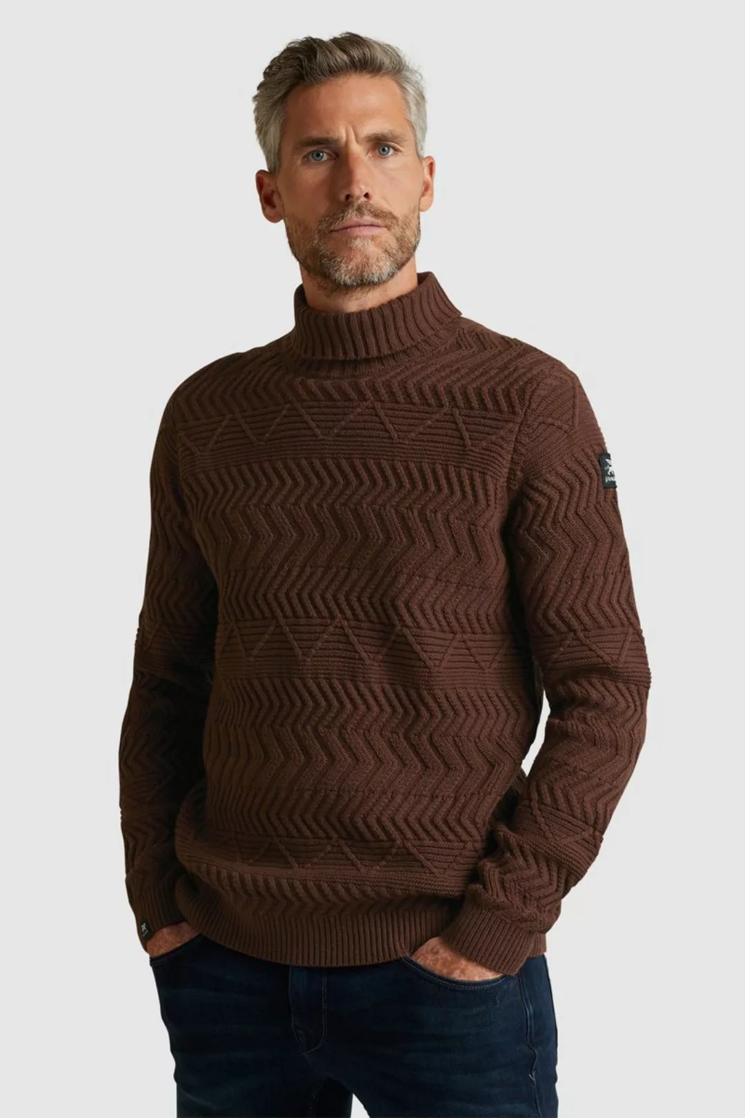 Vanguard Knitted Rollkragenpullover Braun - Größe M günstig online kaufen