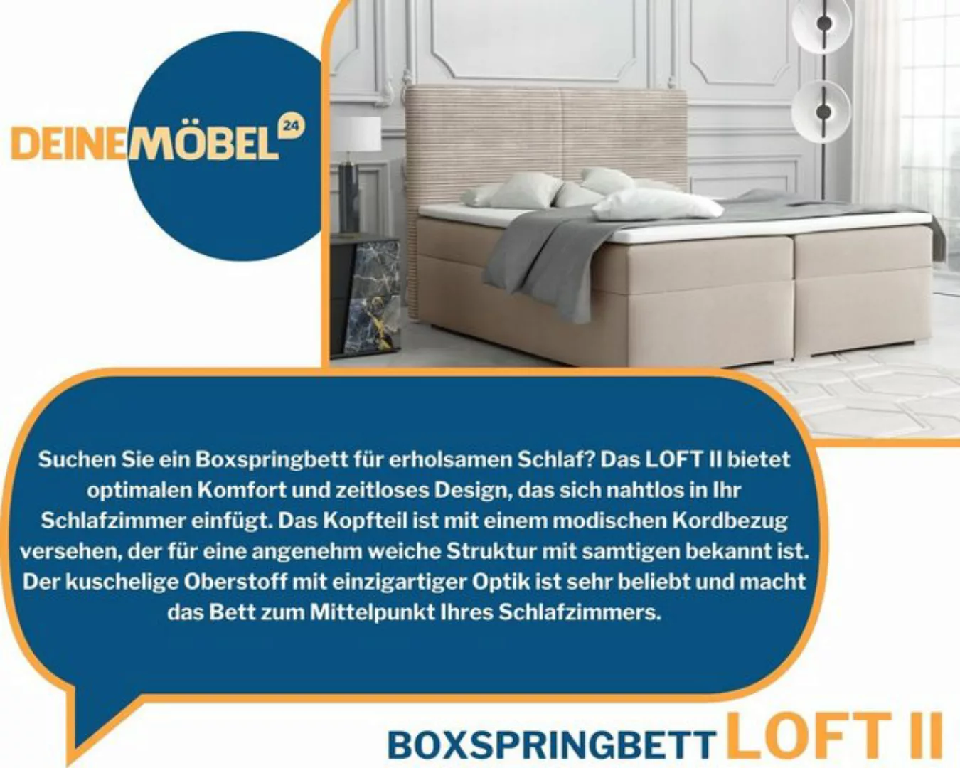 Deine Möbel 24 Boxspringbett Boxspringbett Polsterbett Komplettbett Hotelbe günstig online kaufen