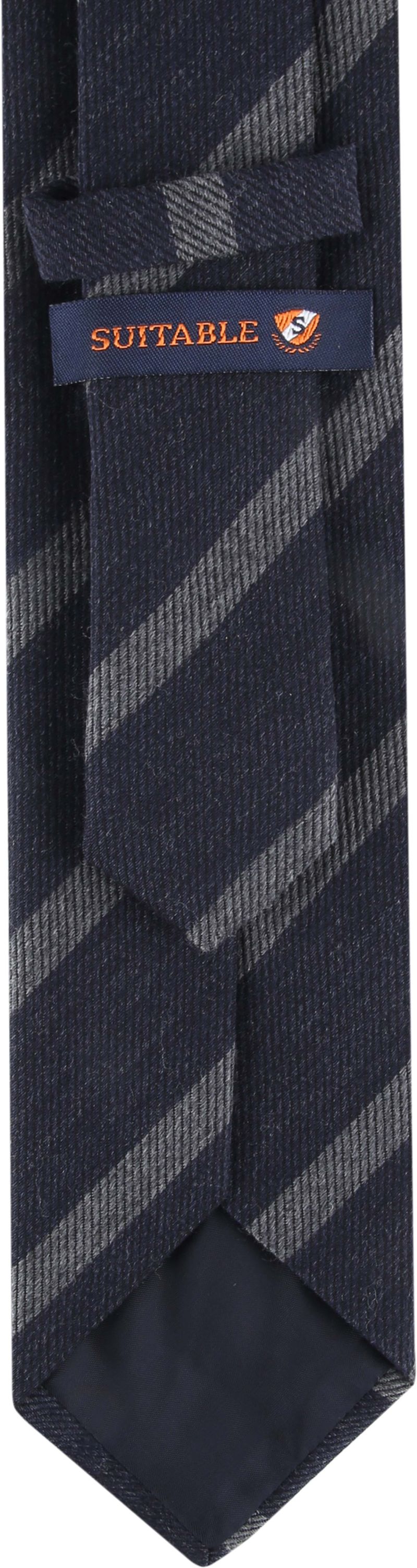 Suitable Krawatte Wool Blend Streifen Dunkelgrau - günstig online kaufen
