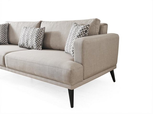 JVmoebel Sofa Sofa 3 Sitzer Dreisitzer Sofas Stoff Beige Wohnzimmer Modern, günstig online kaufen