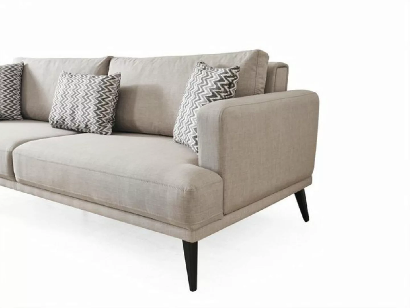 JVmoebel Sofa Sofagarnitur Sofa 3 Sitzer Sessel Stoff Beige Modern, 2 Teile günstig online kaufen