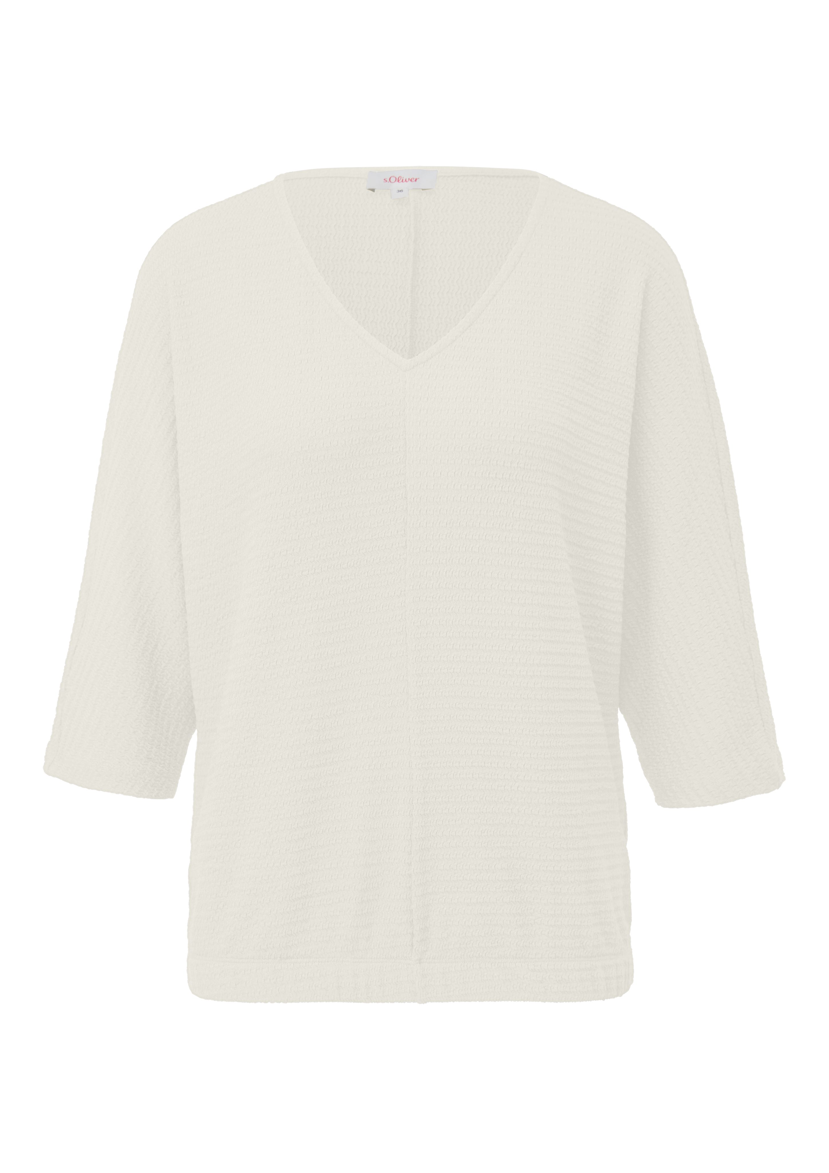s.Oliver 3/4-Arm-Shirt Fein Strukturiertes Jerseyshirt mit günstig online kaufen
