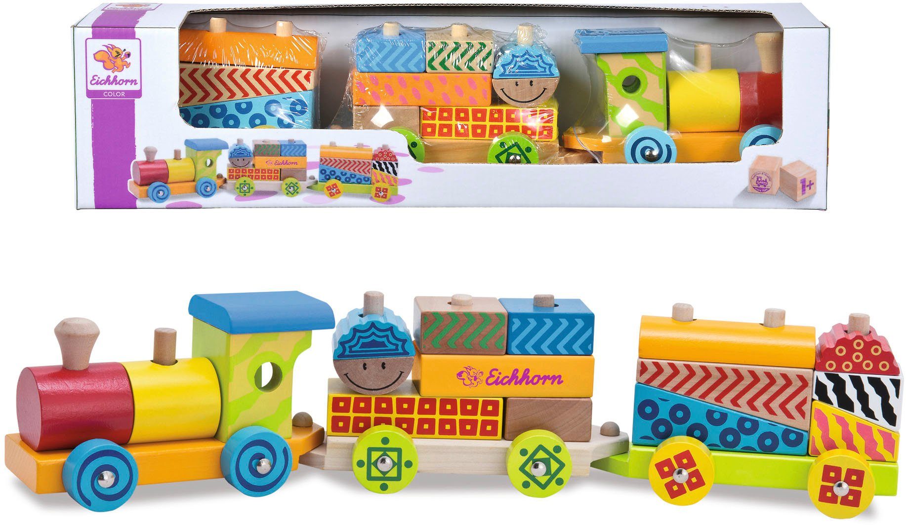 Eichhorn Holzzug  Color  ¦ mehrfarbig ¦ Holz,Massivholz Baby > Spielen > Le günstig online kaufen