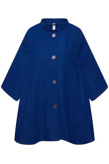 Ulla Popken Sommerjacke Cape Stehkragen Knopfleiste Langarm günstig online kaufen