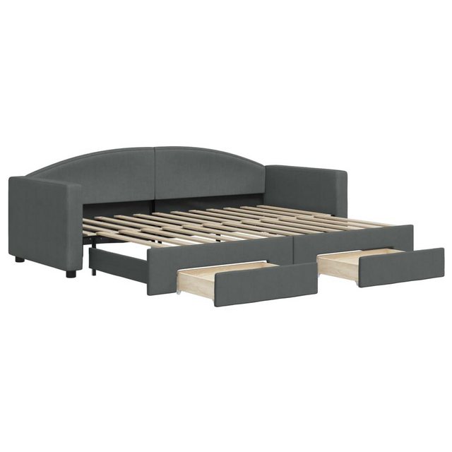 vidaXL Bett Tagesbett Ausziehbar mit Schubladen Dunkelgrau 80x200 cm Stoff günstig online kaufen