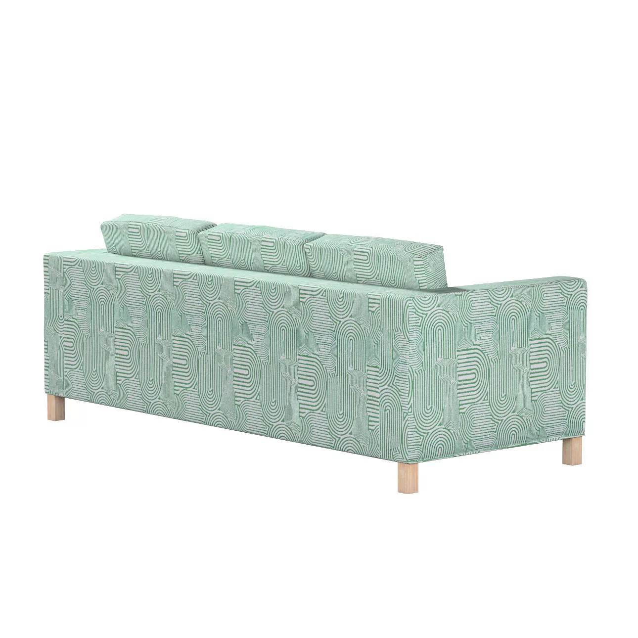 Bezug für Karlanda 3-Sitzer Sofa nicht ausklappbar, kurz, mintgrün-ecru, Be günstig online kaufen