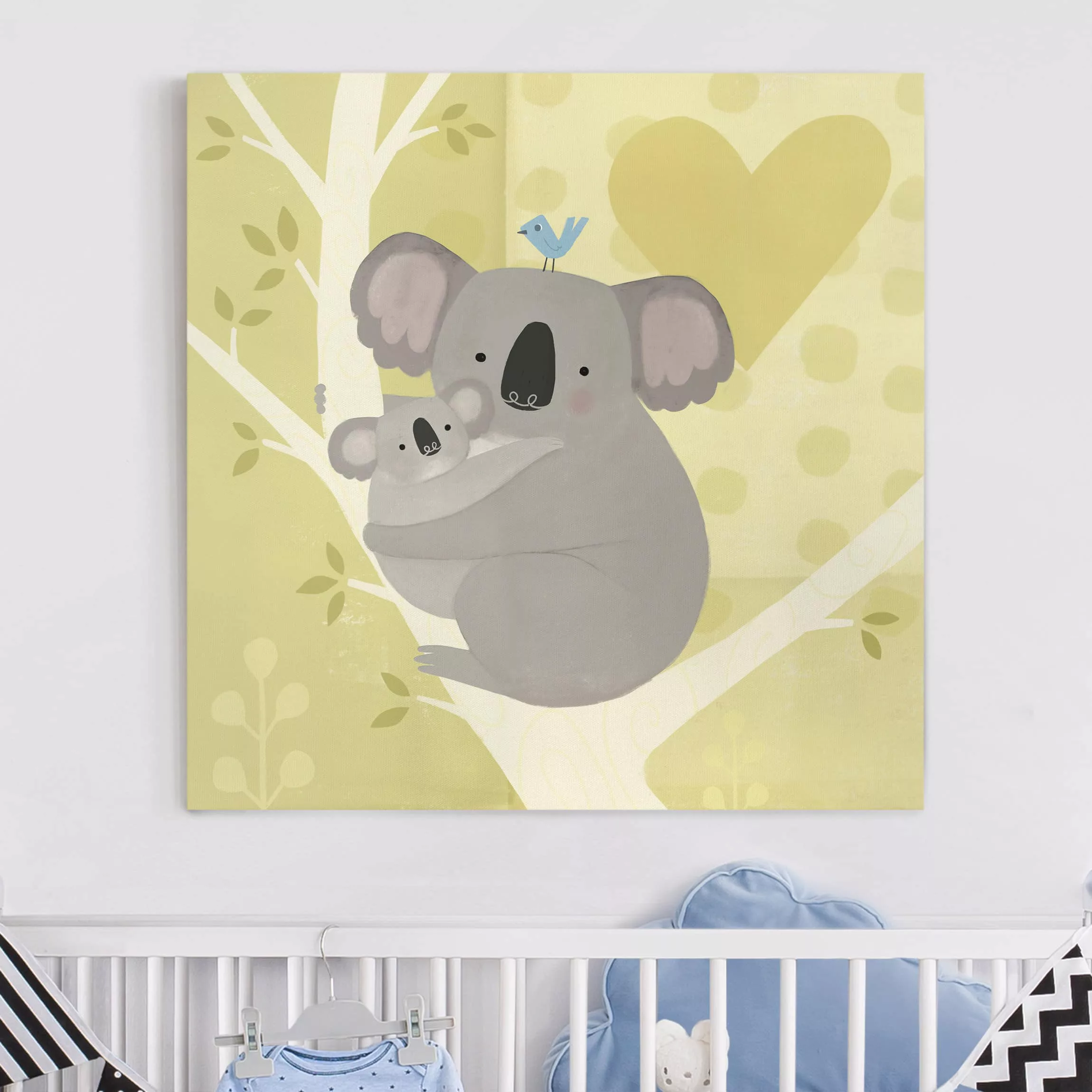 Leinwandbild Kinderzimmer - Quadrat Mama und ich - Koalas günstig online kaufen
