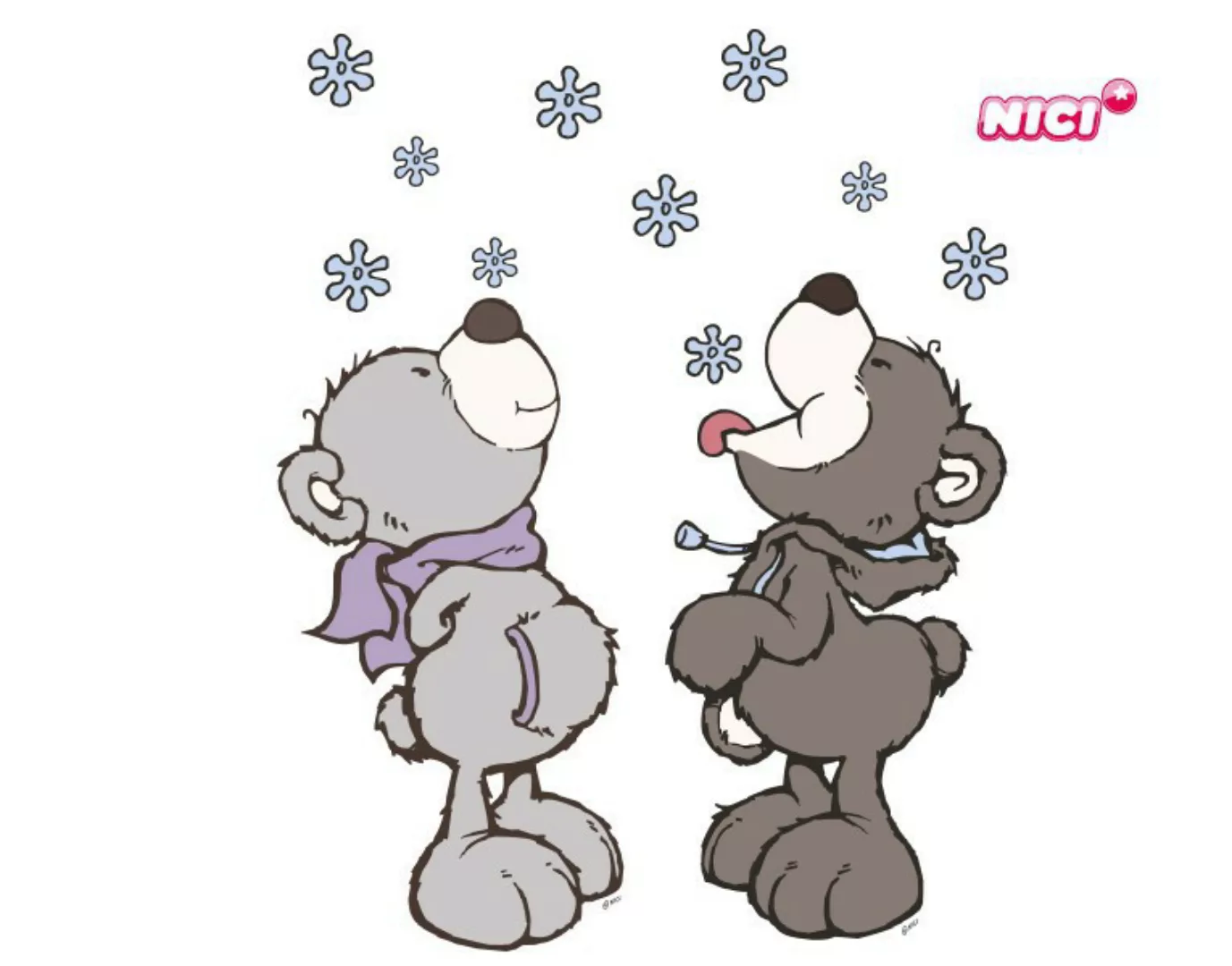 Wandtattoo Kinderzimmer NICI - Winter Bears - schneeflocken essen günstig online kaufen