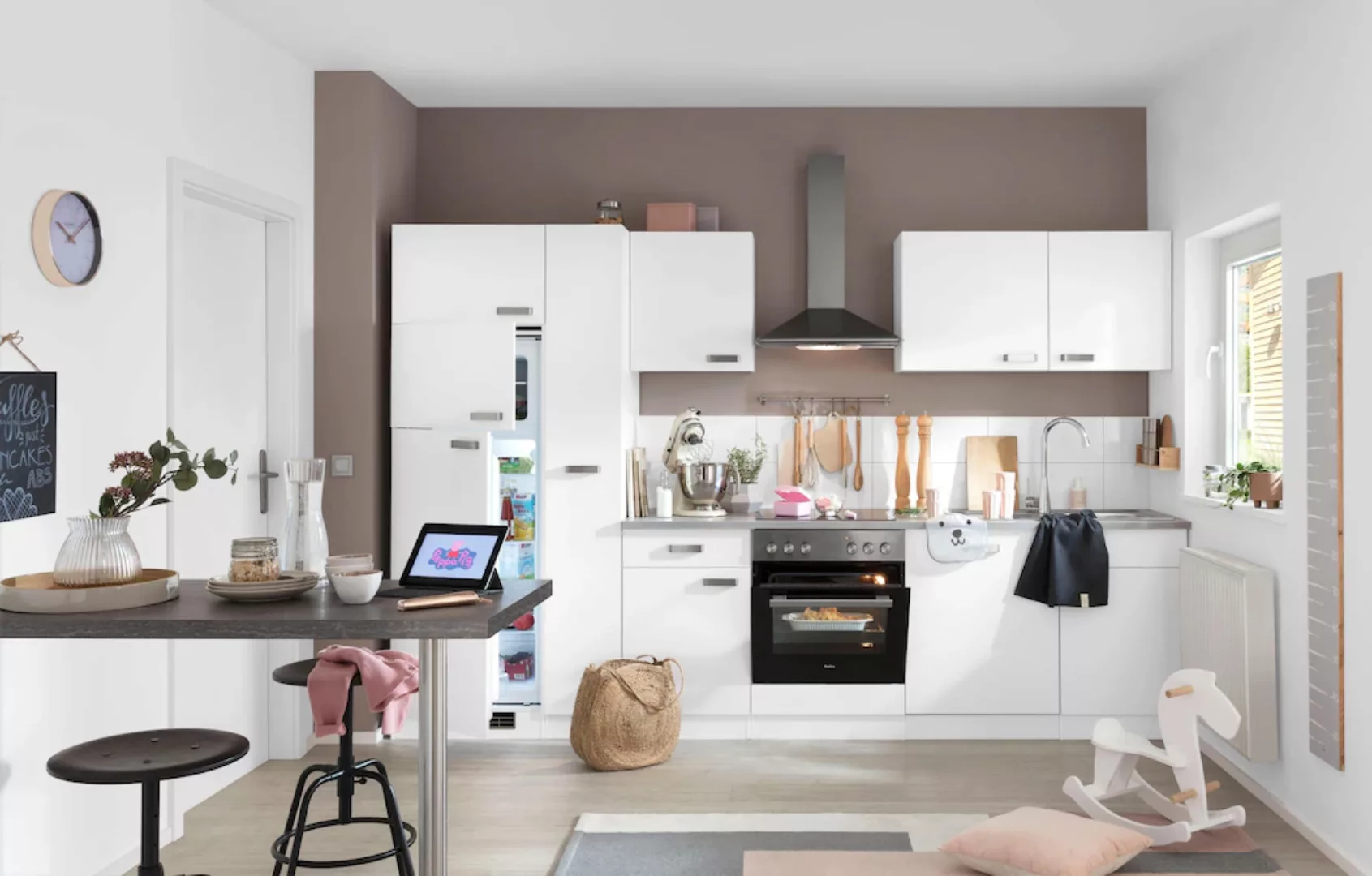 wiho Küchen Küchenzeile "Husum", mit E-Geräten, Breite 310 cm günstig online kaufen