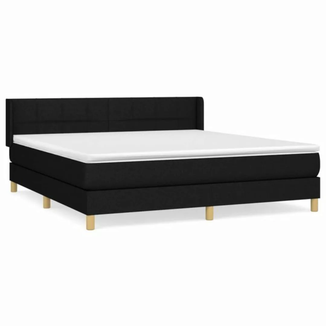 furnicato Bett Boxspringbett mit Matratze Schwarz 160x200 cm Stoff günstig online kaufen