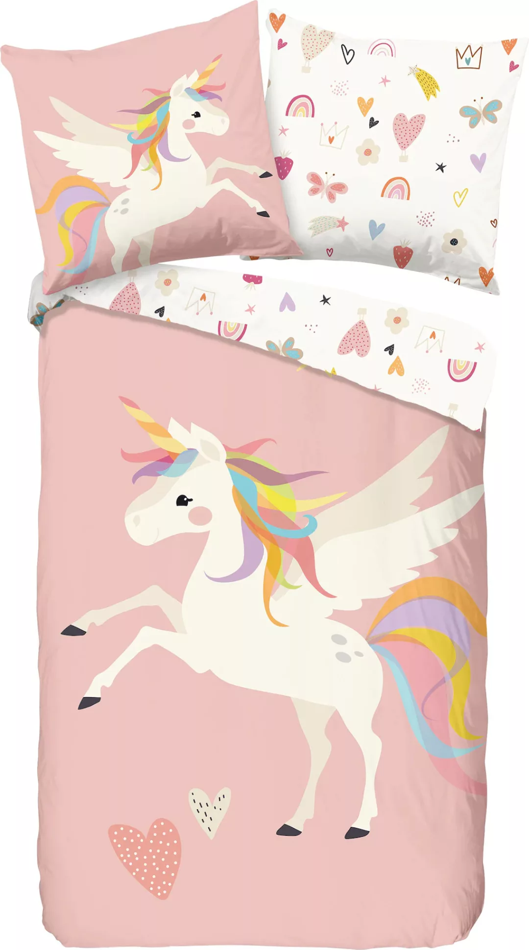 good morning Kinderbettwäsche »Unicorn«, Baumwolle, 135x200, Reißverschluss günstig online kaufen