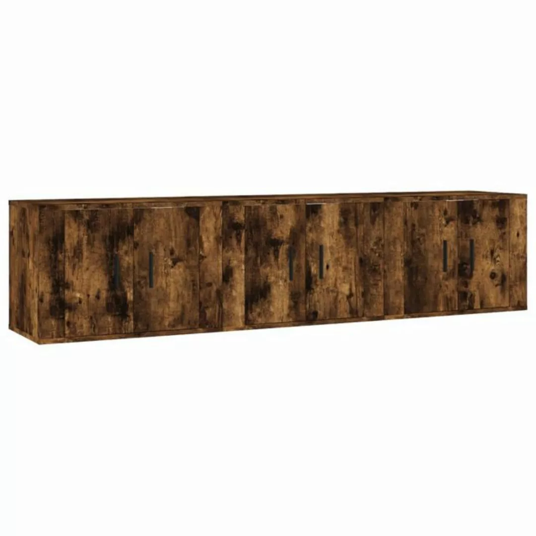 furnicato TV-Schrank TV-Wandschränke 3 Stk. Räuchereiche 57x34,5x40 cm (3-S günstig online kaufen