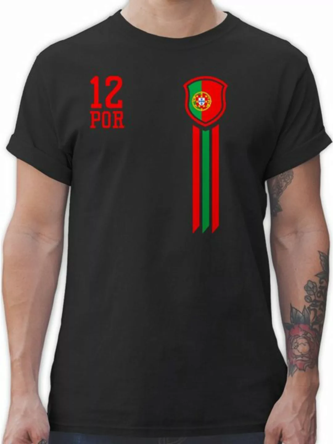 Shirtracer T-Shirt 12. Mann Portugal Fan-Shirt WM 2024 Fussball EM Fanartik günstig online kaufen