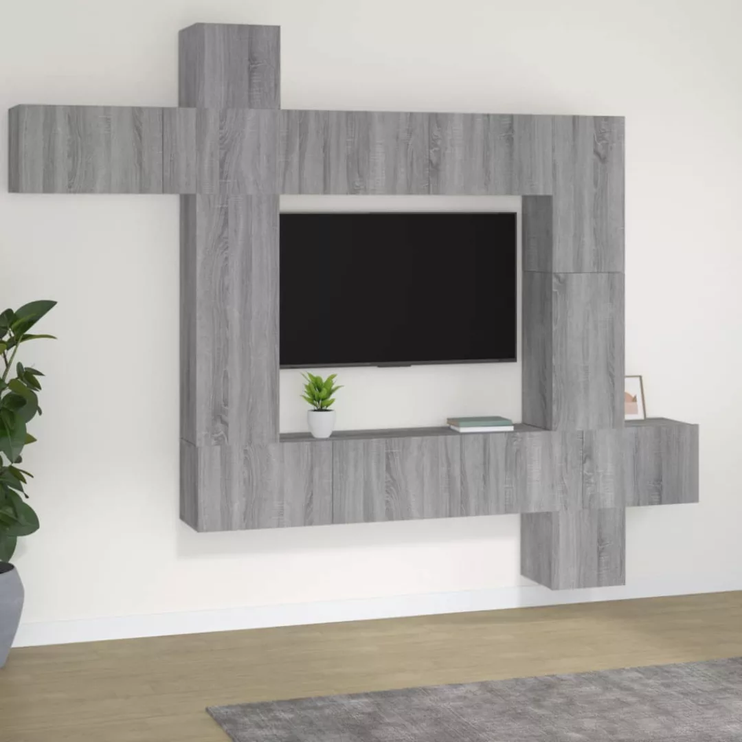 Vidaxl 9-tlg. Tv-schrank-set Grau Sonoma Holzwerkstoff günstig online kaufen