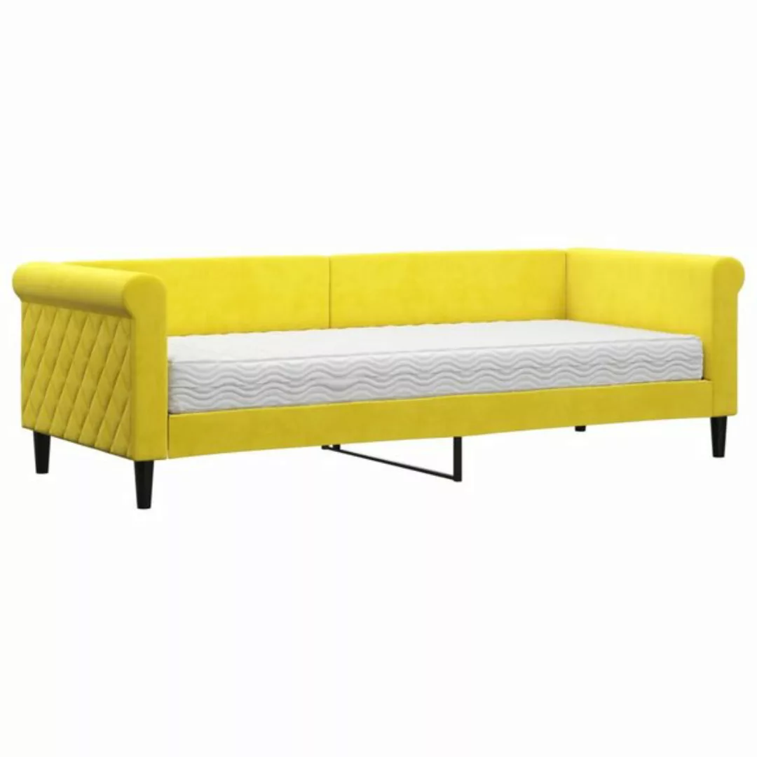 vidaXL Bett Tagesbett mit Matratze Gelb 80x200 cm Samt günstig online kaufen