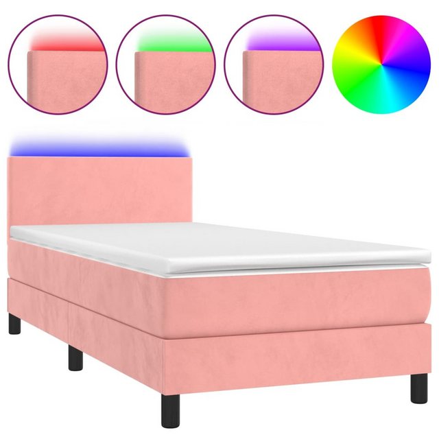 vidaXL Boxspringbett Bett Boxspringbett mit Matratze & LED Samt (100 x 200 günstig online kaufen