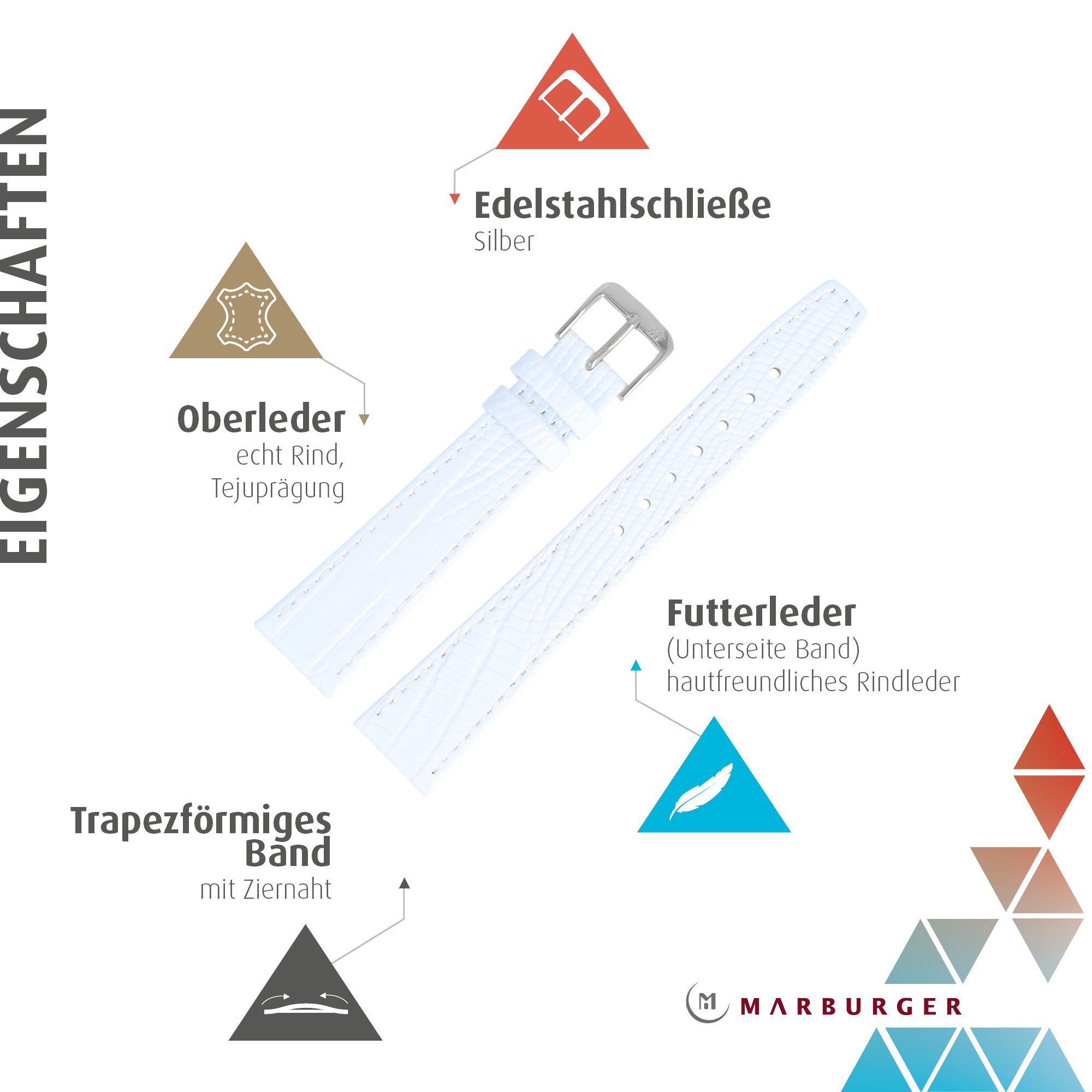 MARBURGER Uhrenarmband 14mm Leder Eidechse (Iguana) günstig online kaufen