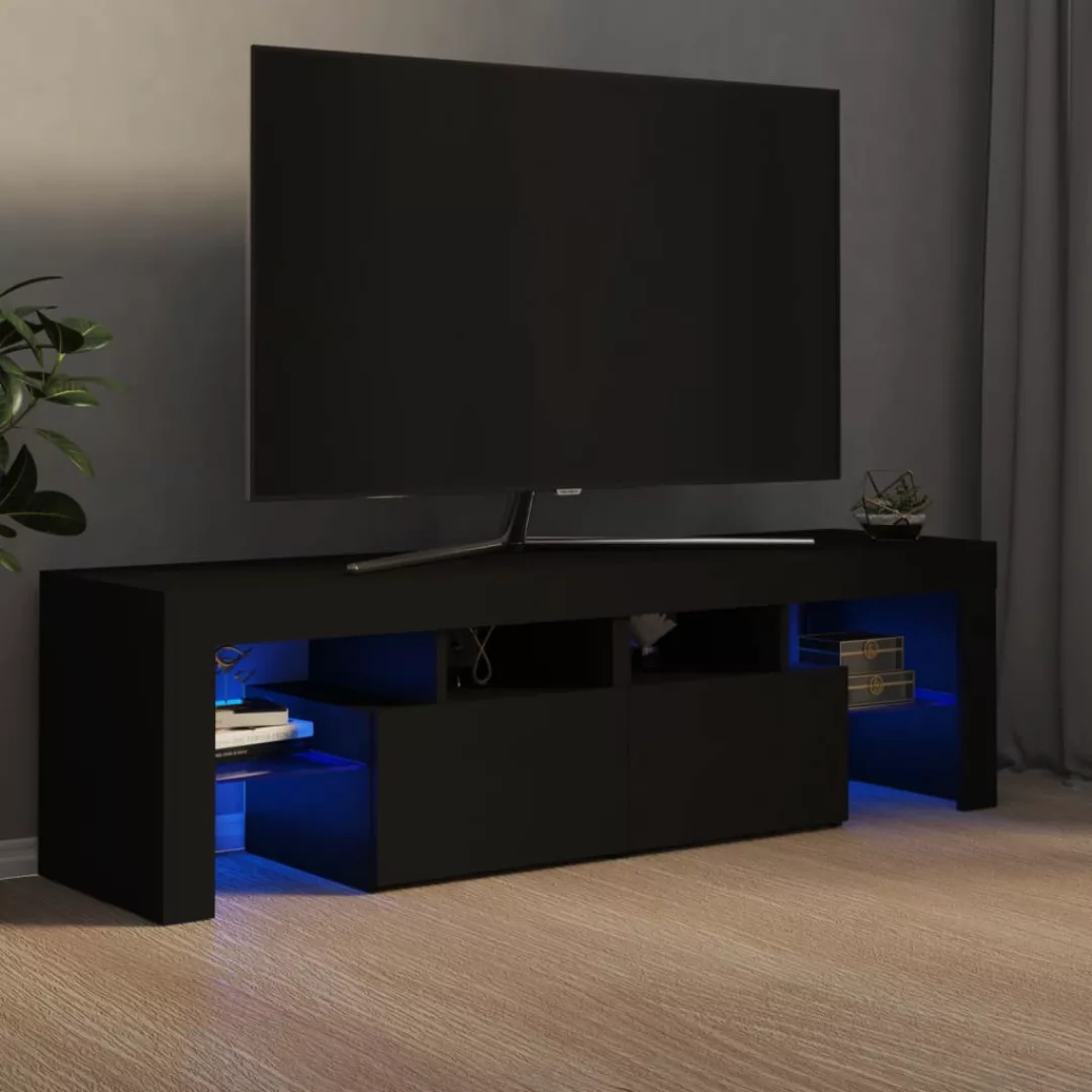 vidaXL TV-Schrank TV-Schrank mit LED-Leuchten Schwarz 140x35x40 cm Lowboard günstig online kaufen