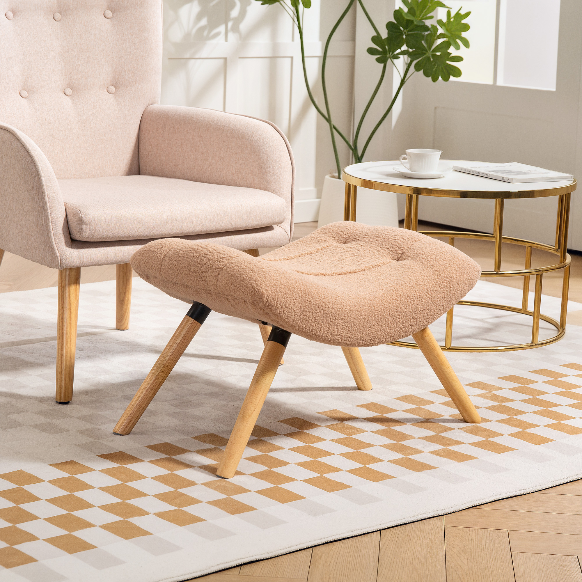 HOMCOM Sitzhocker, Fußhocker mit Berberfleece-Stoff, Polsterhocker bis 120 günstig online kaufen