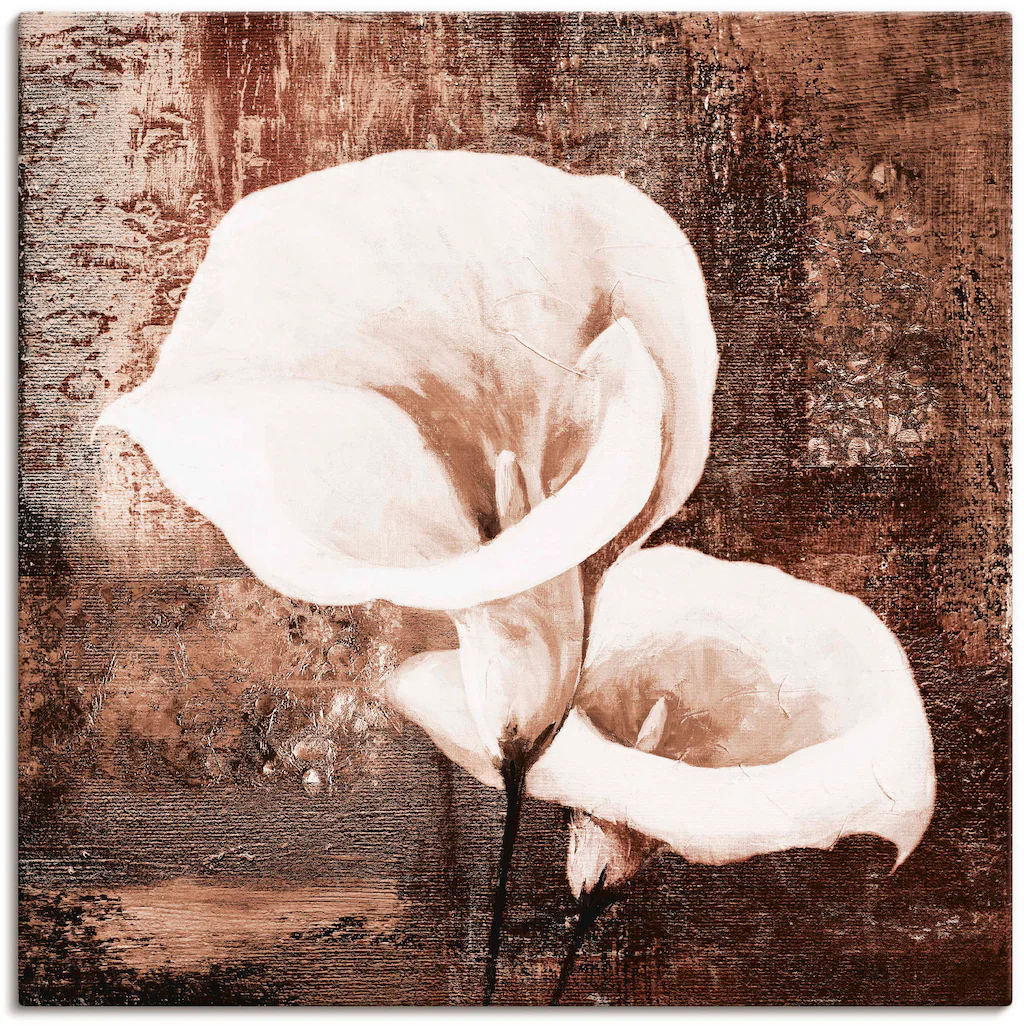 Artland Leinwandbild "Klassische Callas - braun", Blumen, (1 St.), auf Keil günstig online kaufen
