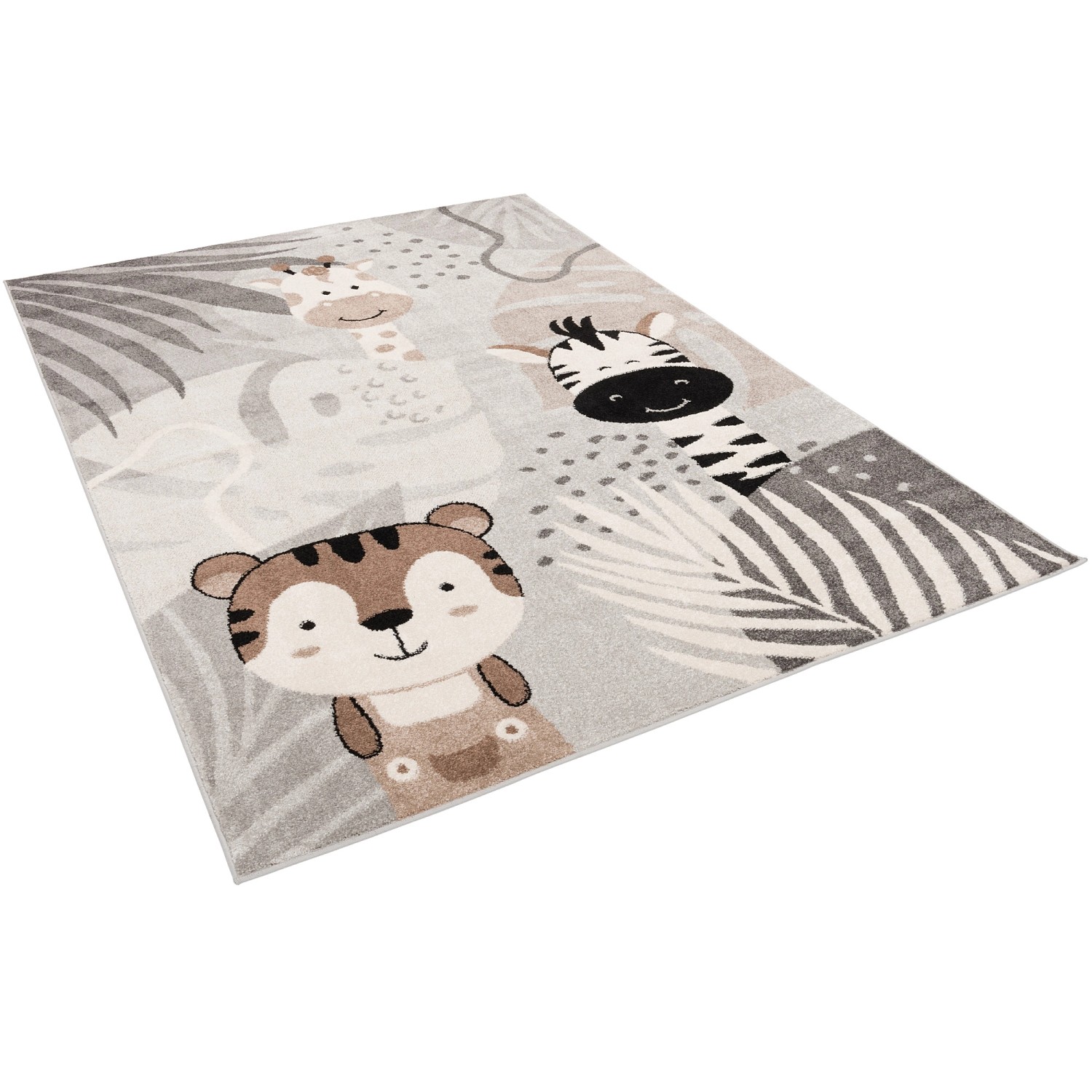 Pergamon Kinder Teppich Softstar Kids Safari Friends Grau 200x290cm günstig online kaufen