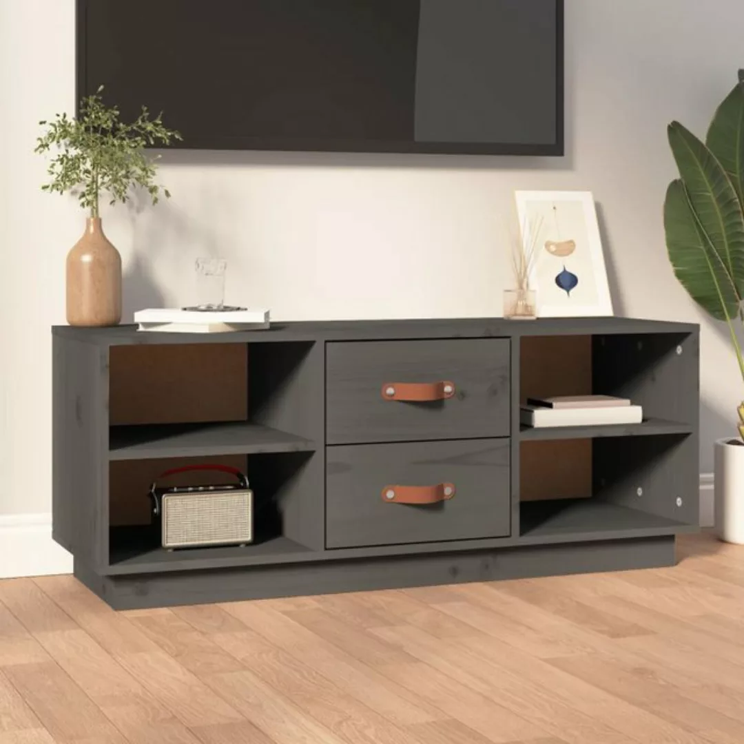 Vidaxl Tv-schrank Grau 100x34x40 Cm Massivholz Kiefer günstig online kaufen