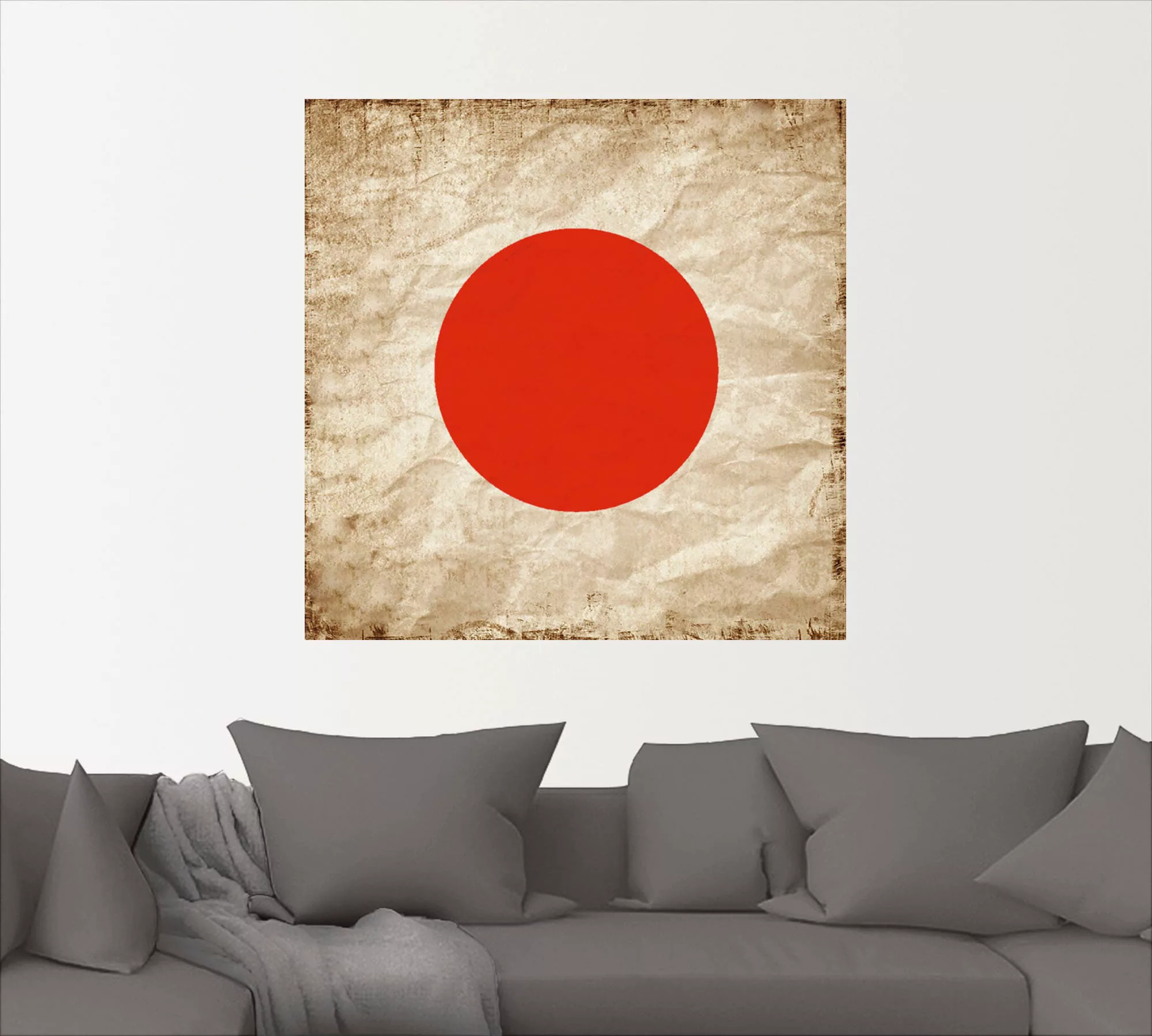 Artland Wandbild »Japanische Flagge Japan Symbol«, Zeichen, (1 St.), als Le günstig online kaufen