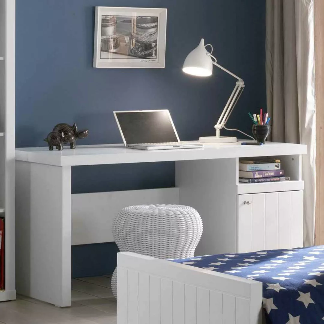 Schreibtisch mit Fach und Tür 150 cm breit günstig online kaufen