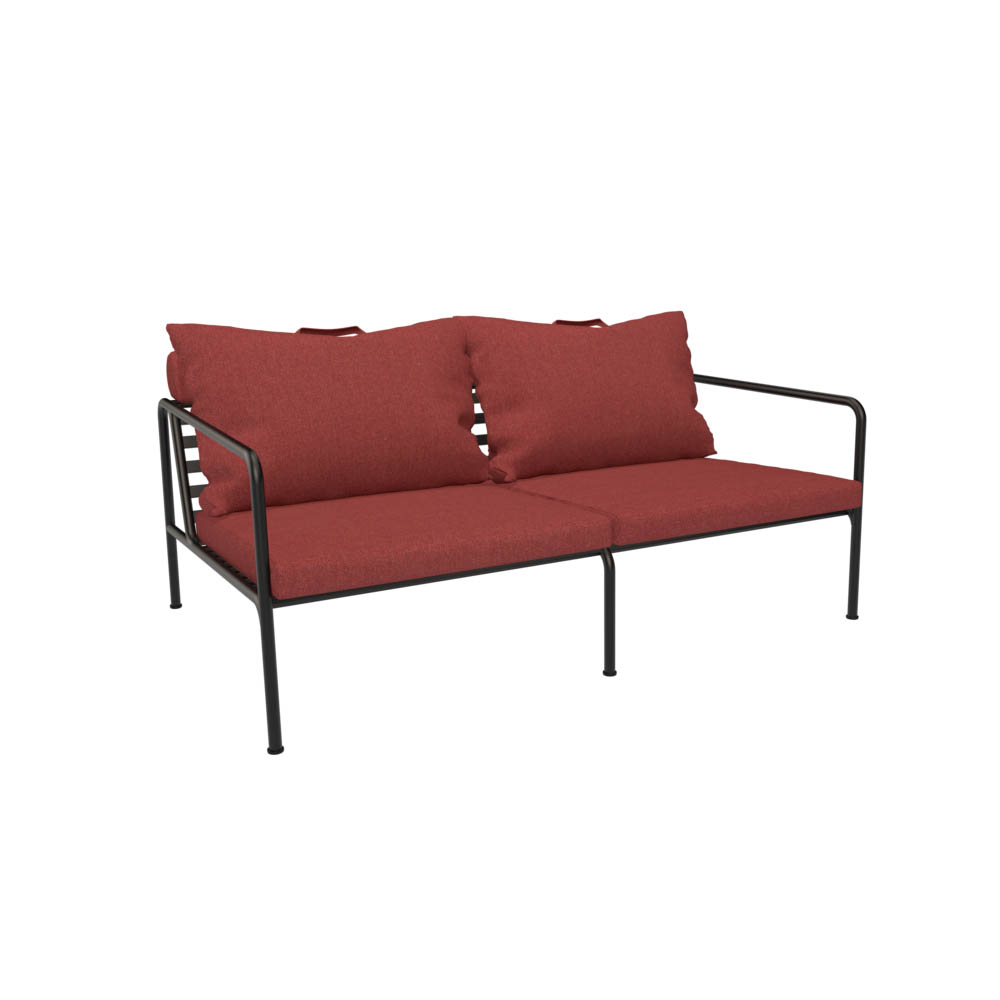 Outdoor 2-Sitzer Sofa AVON schwarz Scharlachrot günstig online kaufen