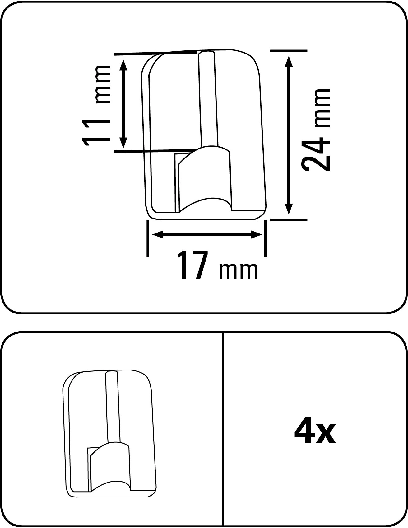 GARDINIA Gardinenstangenhalter, (Set, 4 St.), Serie Vitragestange flachoval günstig online kaufen