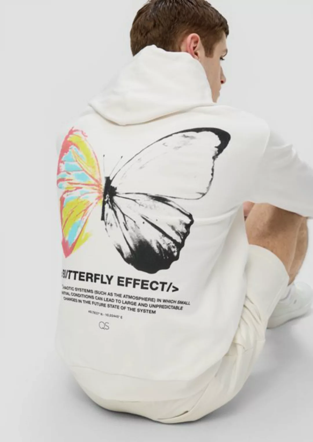 QS Sweatshirt Sweatshirt mit Brust- und Rückenprint günstig online kaufen