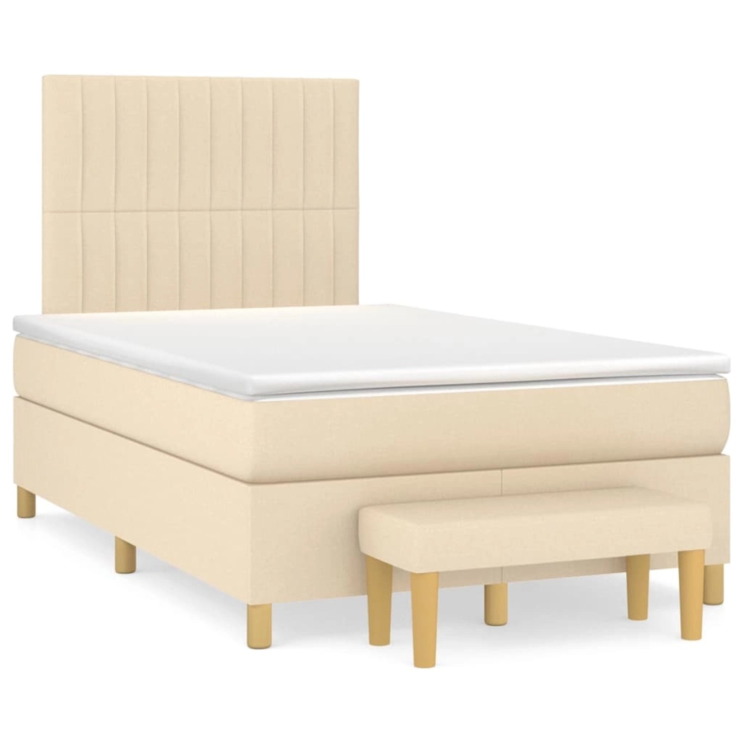 vidaXL Boxspringbett mit Matratze Creme 120x200 cm Stoff1358398 günstig online kaufen