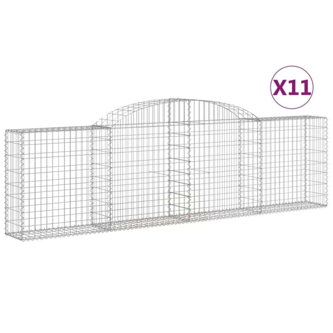 Vidaxl Gabionen Mit Hochbogen 11 Stk. 300x30x80/100cm Verzinktes Eisen günstig online kaufen